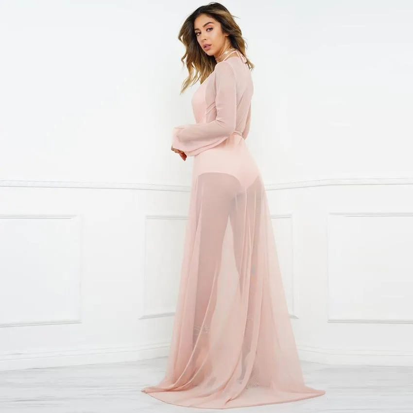 White Sheer Long Beach Swimwear Cover Up (Many colors available)