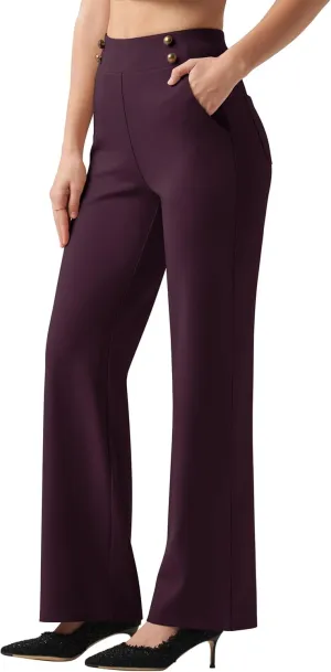 Willit Women's Wide Leg Dress Pants High Waisted Stretch Work Pants Office Business Casual Slacks Pockets Petite/Regular/Tall