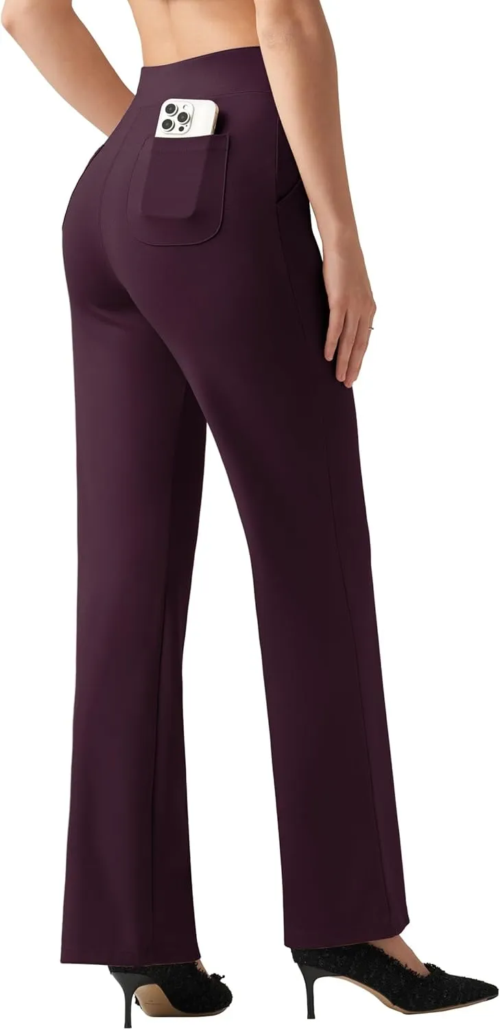 Willit Women's Wide Leg Dress Pants High Waisted Stretch Work Pants Office Business Casual Slacks Pockets Petite/Regular/Tall