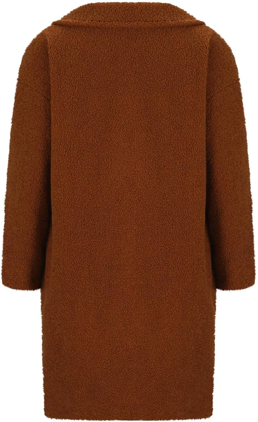 Women Long Sherpa Coat Fuzzy Faux Fur Trench Jackets Winter Fleece Button Cardigan With Pockets Oversized Coats