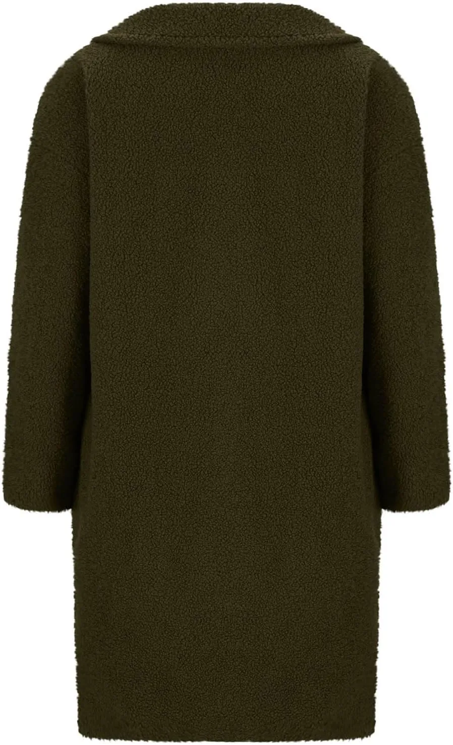 Women Long Sherpa Coat Fuzzy Faux Fur Trench Jackets Winter Fleece Button Cardigan With Pockets Oversized Coats