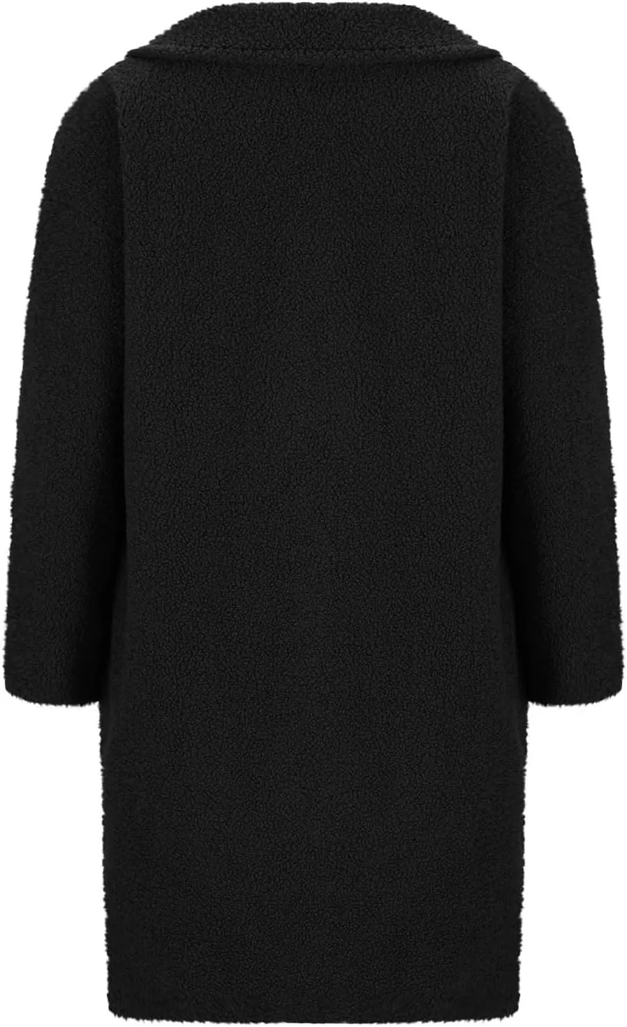 Women Long Sherpa Coat Fuzzy Faux Fur Trench Jackets Winter Fleece Button Cardigan With Pockets Oversized Coats