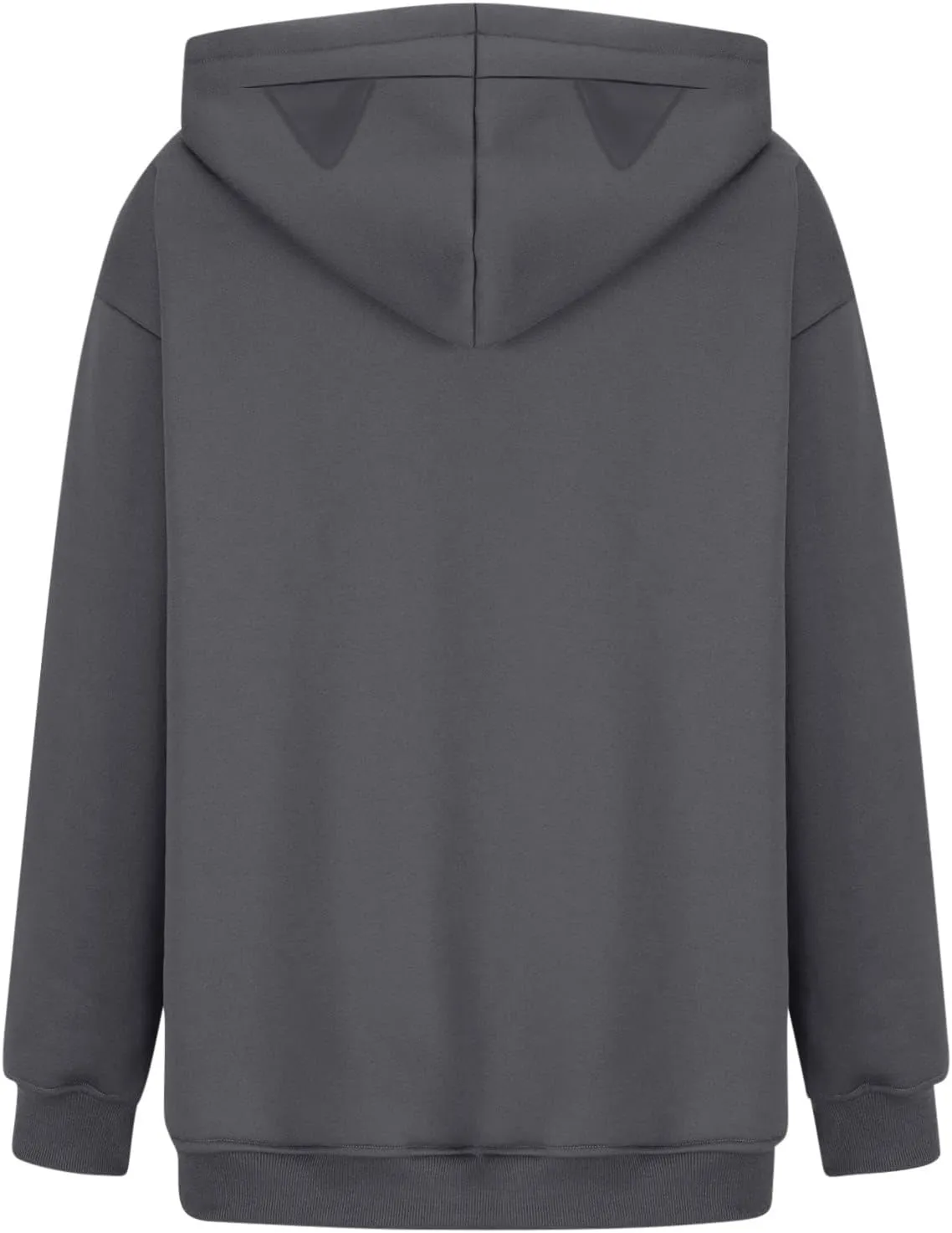 Women Plus Size Cute Cat Ear Hoodies Solid Color Fluffy Sweatshirt Baggy Casual Homewear Sweater Tops Trendy Clothing