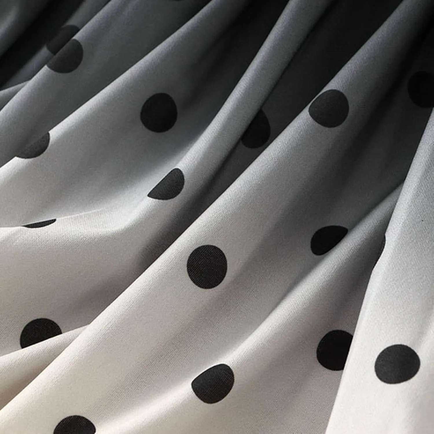 Women Trendy High Waisted Slim Gradient Pleated A-Line Midi Skirt, Stylish Polka Dot Print for Fashion-Forward Look