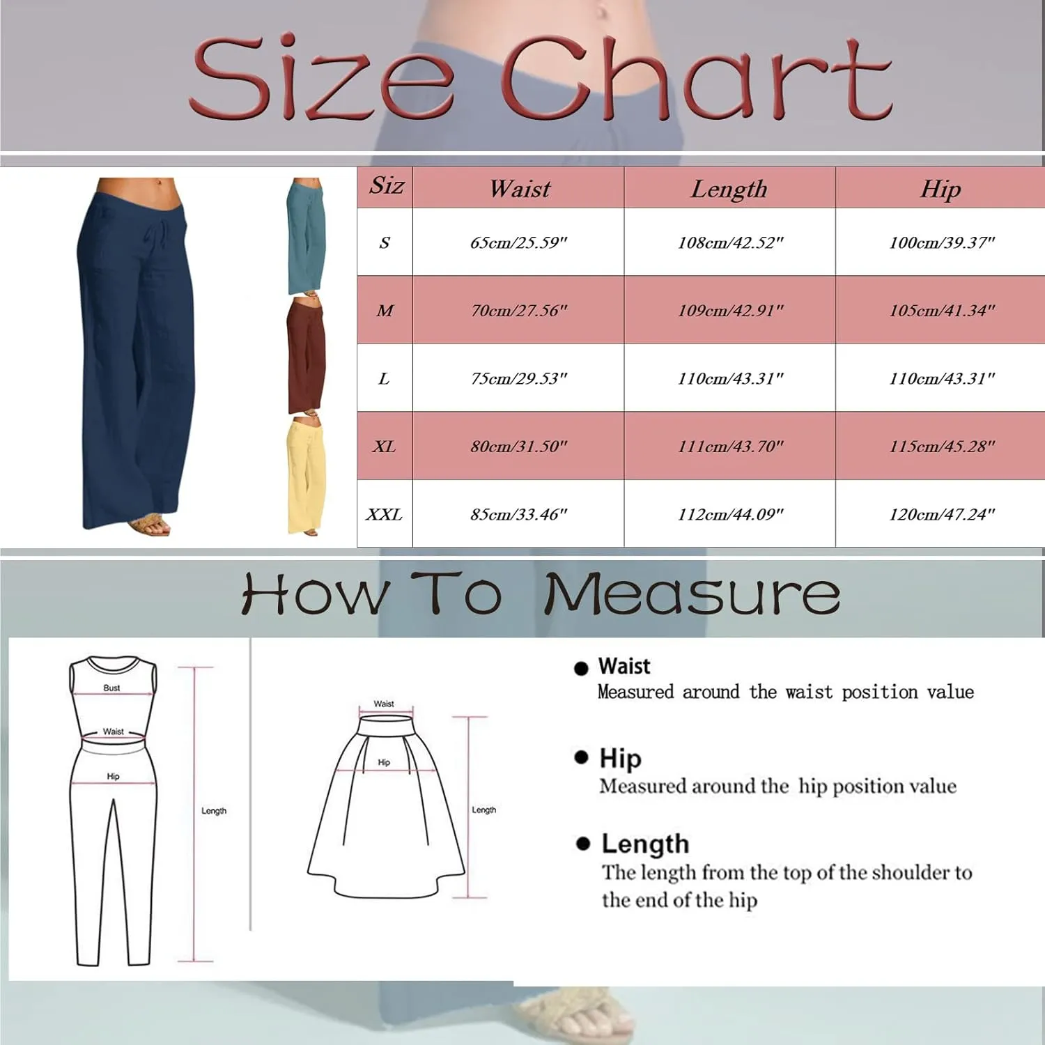 Women Wide Leg Linen Pants Summer Beach Loose Fit Drawstring High Waist Lightweight Cotton Linen Trousers with Pockets