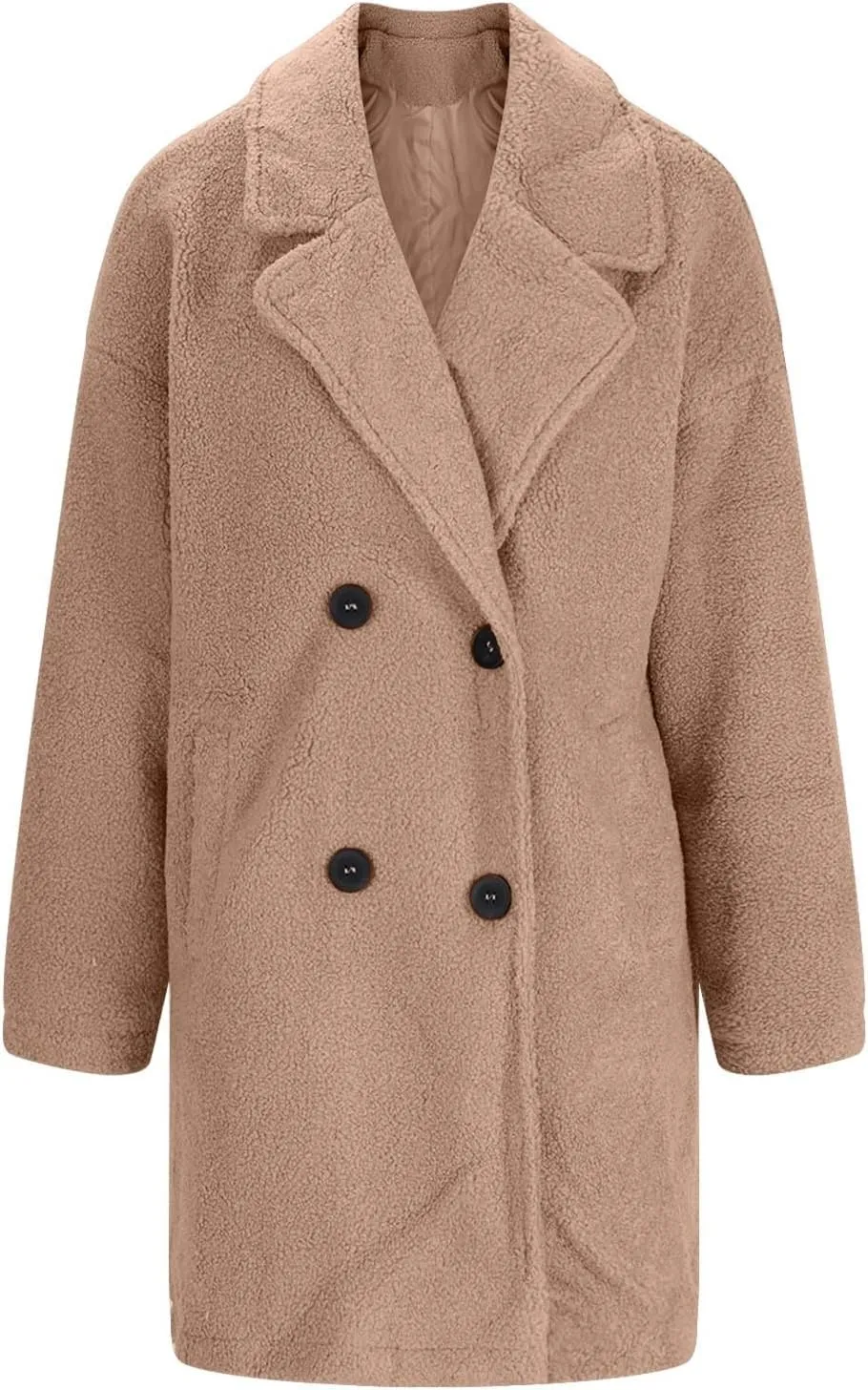 Women Winter Fuzzy Fleece Lapel Coats Long Cardigan Fluffy Jackets Faux Fur Warm Overcoats with Pockets Button 2024