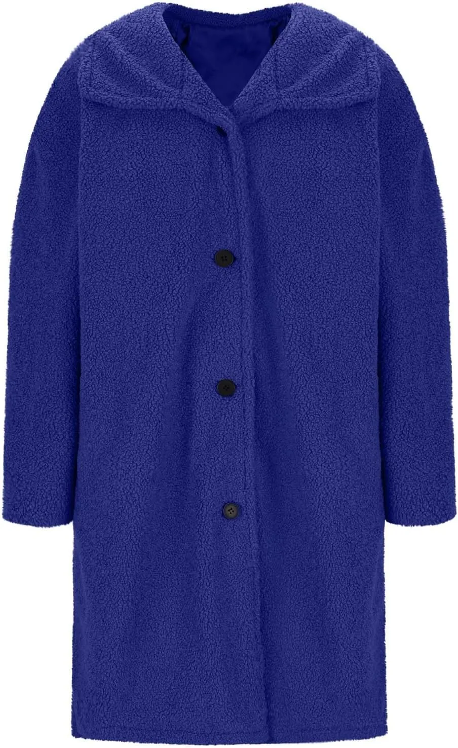 Women Winter Fuzzy Fleece Lapel Coats Long Cardigan Fluffy Jackets Faux Fur Warm Overcoats with Pockets Button 2024