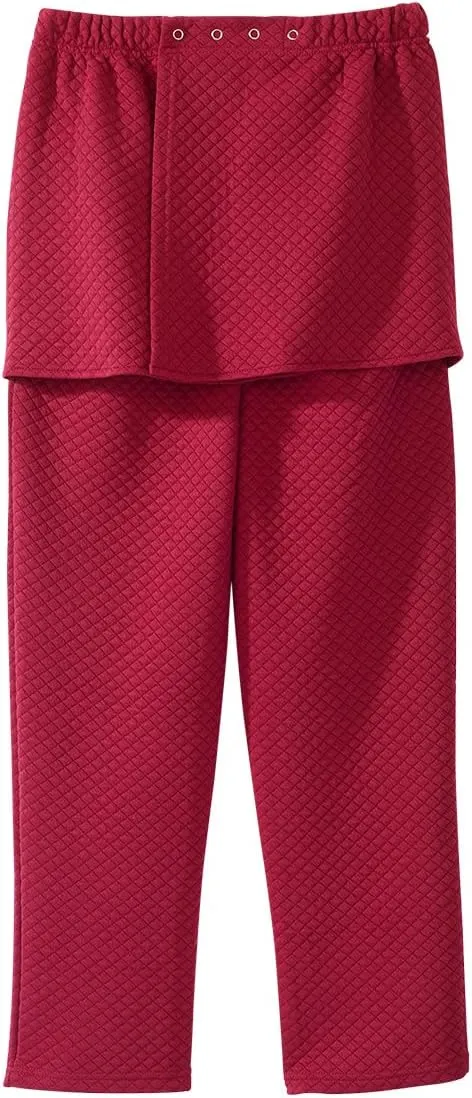 Womens Assisted Dressing Adaptive Open-Back Tracksuit Pants