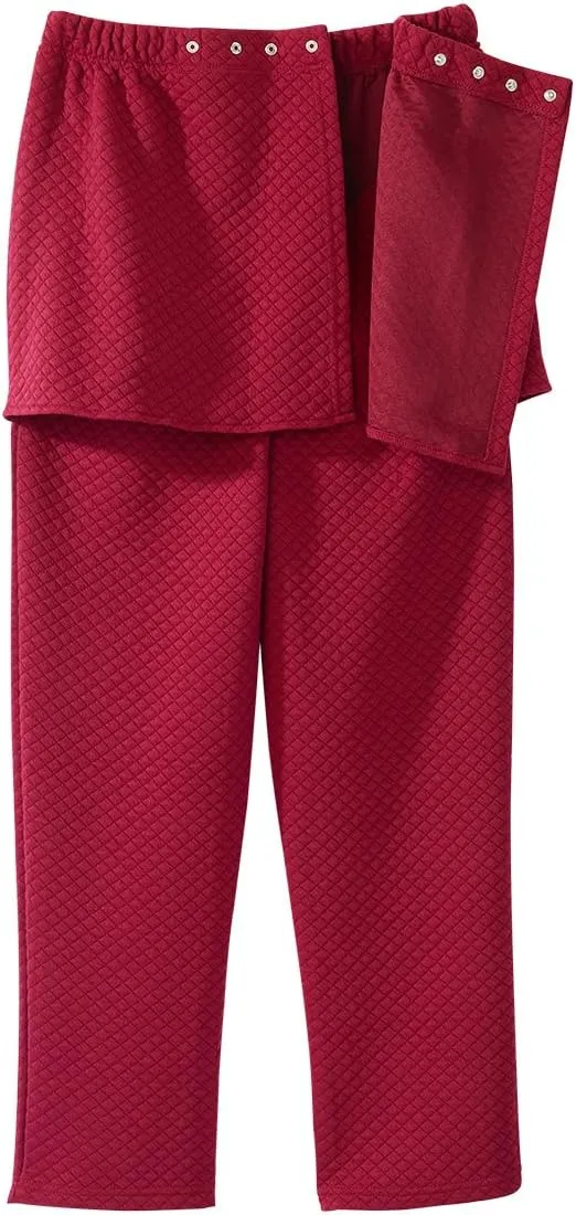 Womens Assisted Dressing Adaptive Open-Back Tracksuit Pants