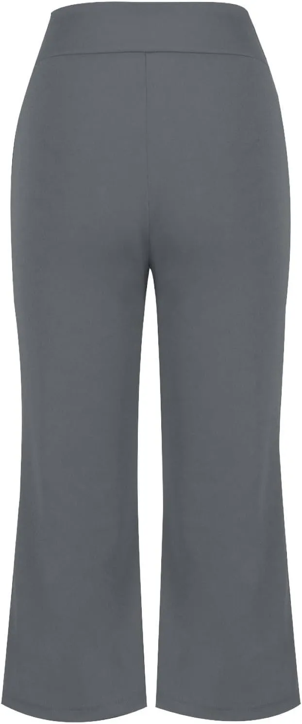 Womens Bootcut Dress Pants Business Casual Work Pants with Pockets High Waist Stretchy Trousers Pull On Office Slacks