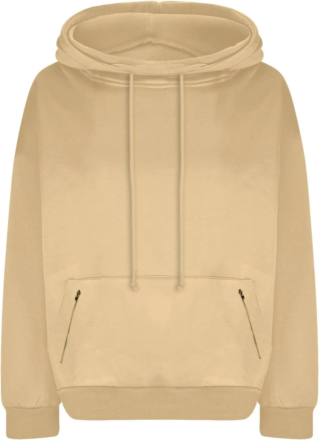 Women's Casual Hoodies Long Sleeve Solid Color Lightweight Pullover Fashion Loose Sweatshirts with Pocket