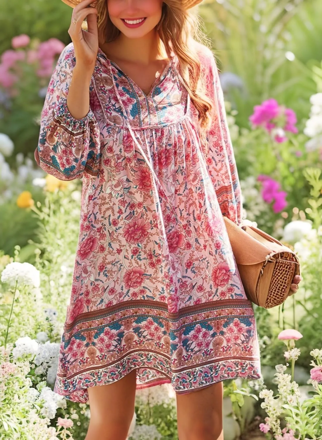 Womens Dress V Neck Long Sleeve Oversized Casual Cute Short Dresses Ladies Beach Sundresses