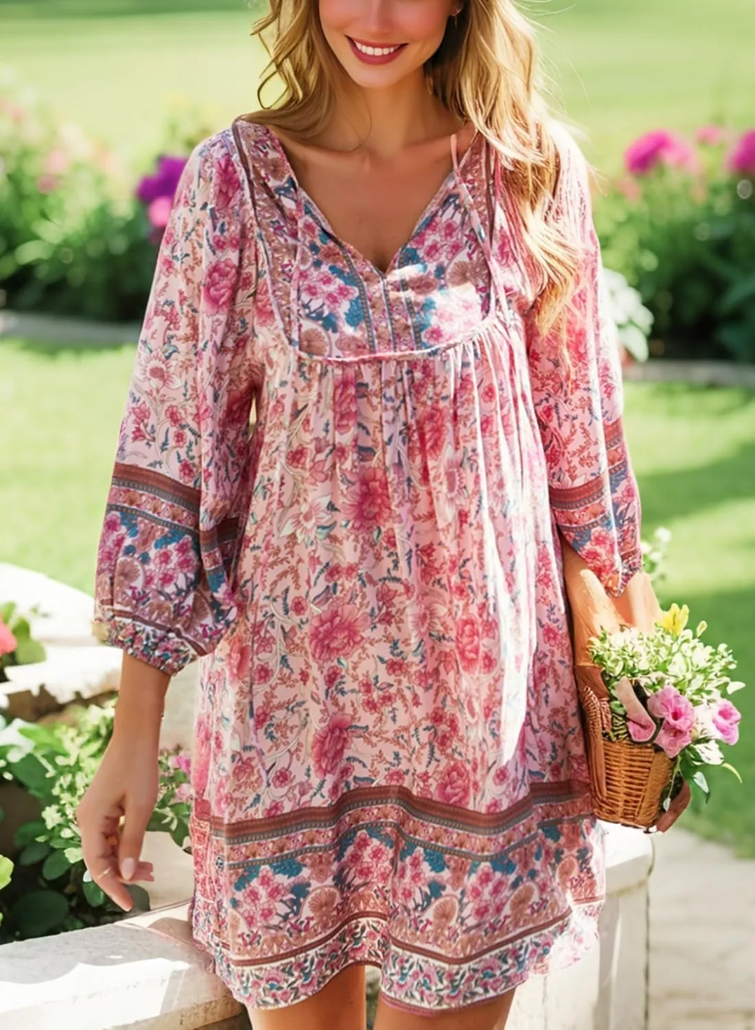 Womens Dress V Neck Long Sleeve Oversized Casual Cute Short Dresses Ladies Beach Sundresses