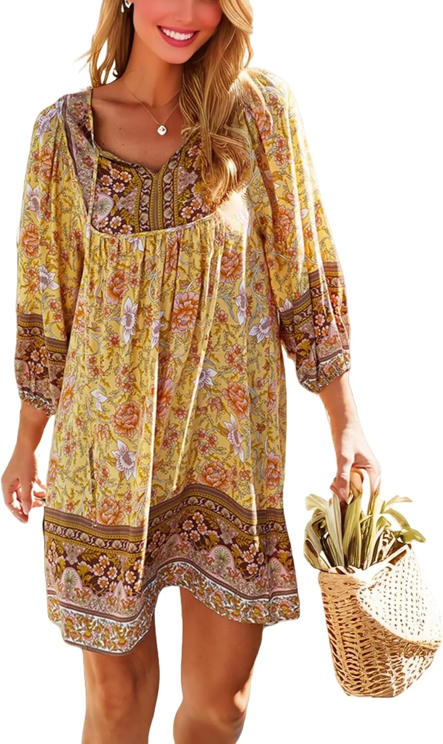 Womens Dress V Neck Long Sleeve Oversized Casual Cute Short Dresses Ladies Beach Sundresses
