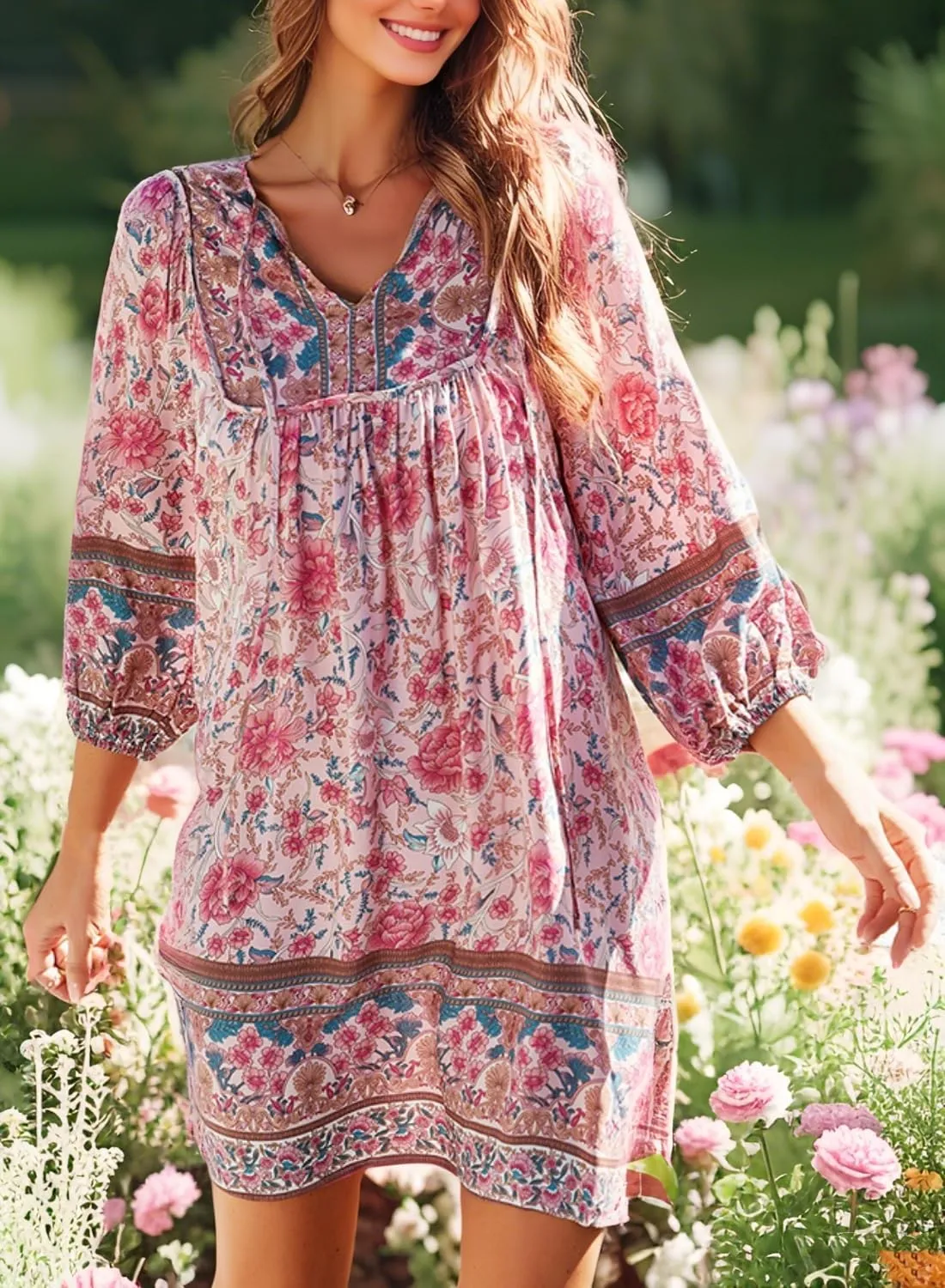 Womens Dress V Neck Long Sleeve Oversized Casual Cute Short Dresses Ladies Beach Sundresses