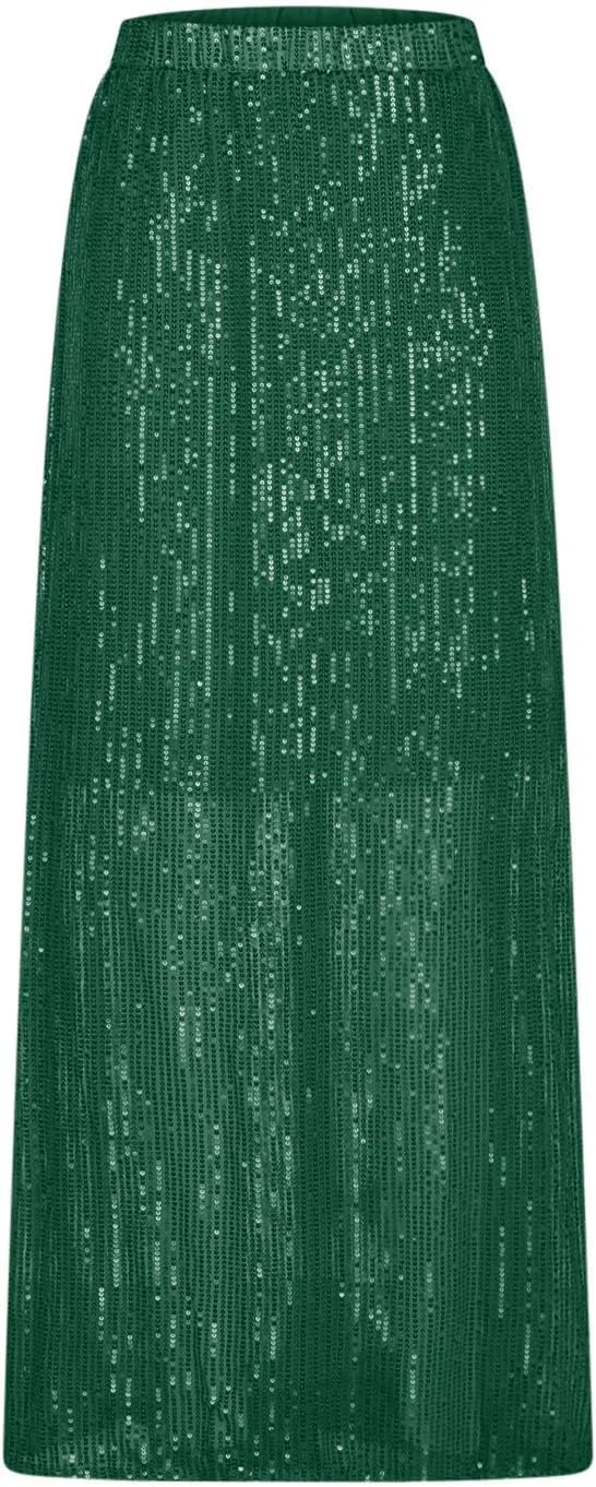 Women's Elegant Skirts Sequin Stretch High Waisted Skirt Slim-Fit Skinny Bodycon Skirts Fashion Cozy Outdoor Skirt