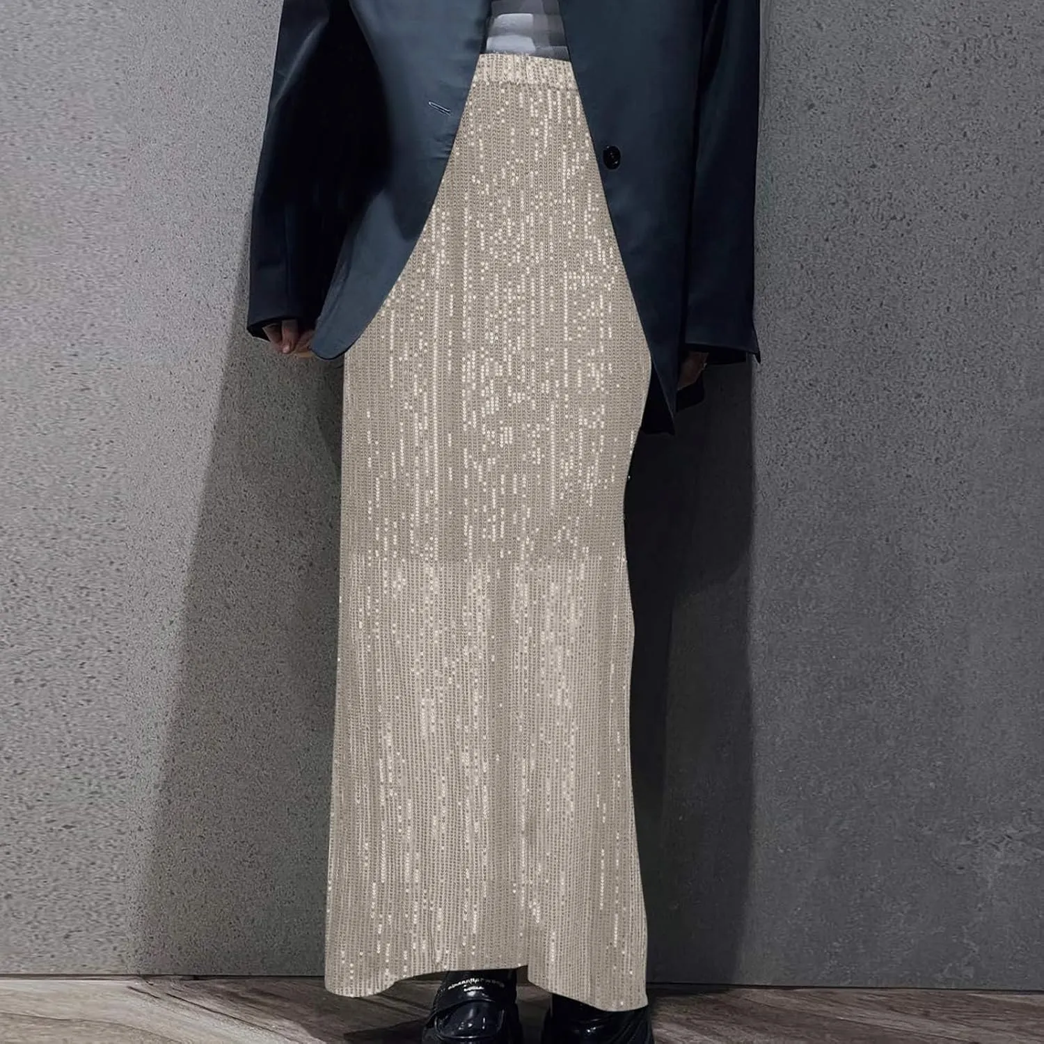 Women's Elegant Skirts Sequin Stretch High Waisted Skirt Slim-Fit Skinny Bodycon Skirts Fashion Cozy Outdoor Skirt