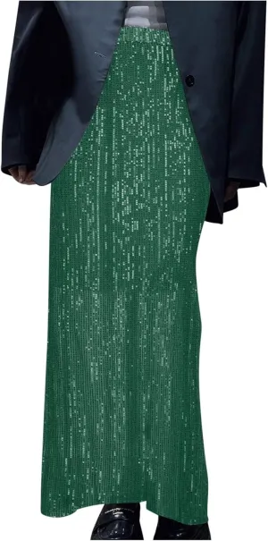 Women's Elegant Skirts Sequin Stretch High Waisted Skirt Slim-Fit Skinny Bodycon Skirts Fashion Cozy Outdoor Skirt