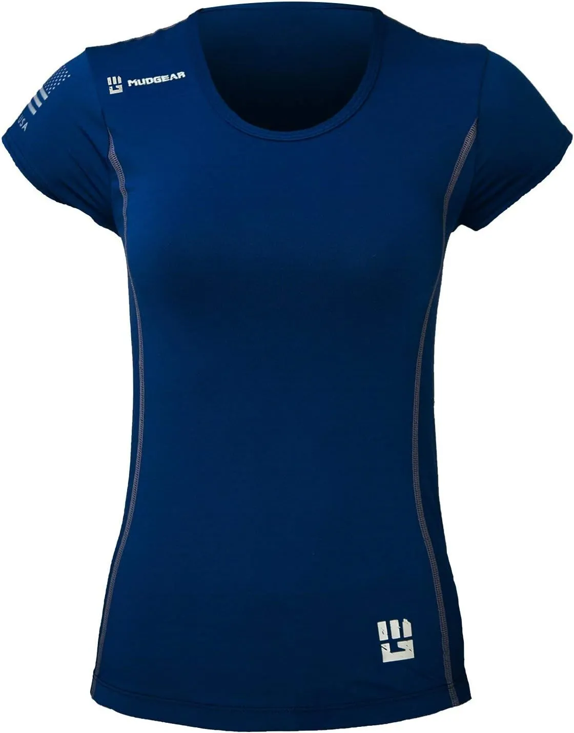Women's Fitted Performance Race Shirt Short Sleeve for Active Sport, Yoga, Running, Fitness, Workout, Gym