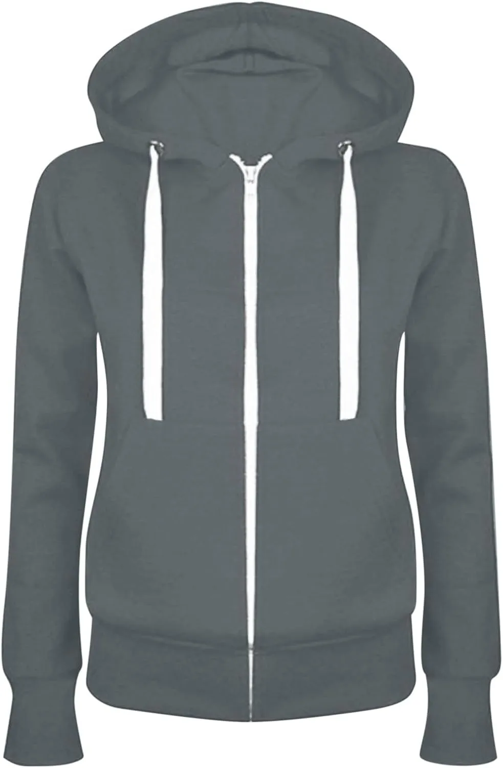 Womens Full Zip Hoodies Pullover Casual Long Sleeve Sweatshirt Classic Sweater Tops Trendy Fall Winter Clothing 2024
