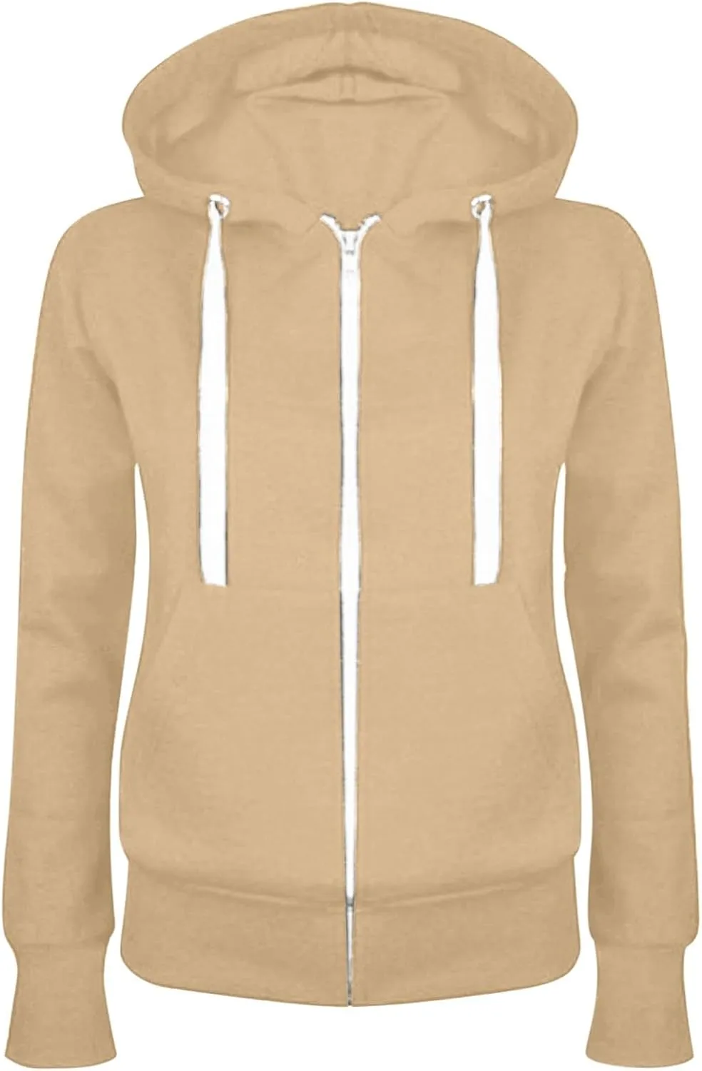 Womens Full Zip Hoodies Pullover Casual Long Sleeve Sweatshirt Classic Sweater Tops Trendy Fall Winter Clothing 2024