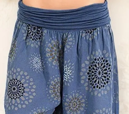 Womens Harem Pants Casual Loose Floral Print Hippie High Waist Wide Leg Long Pants Flowy Yoga Lounge Trousers