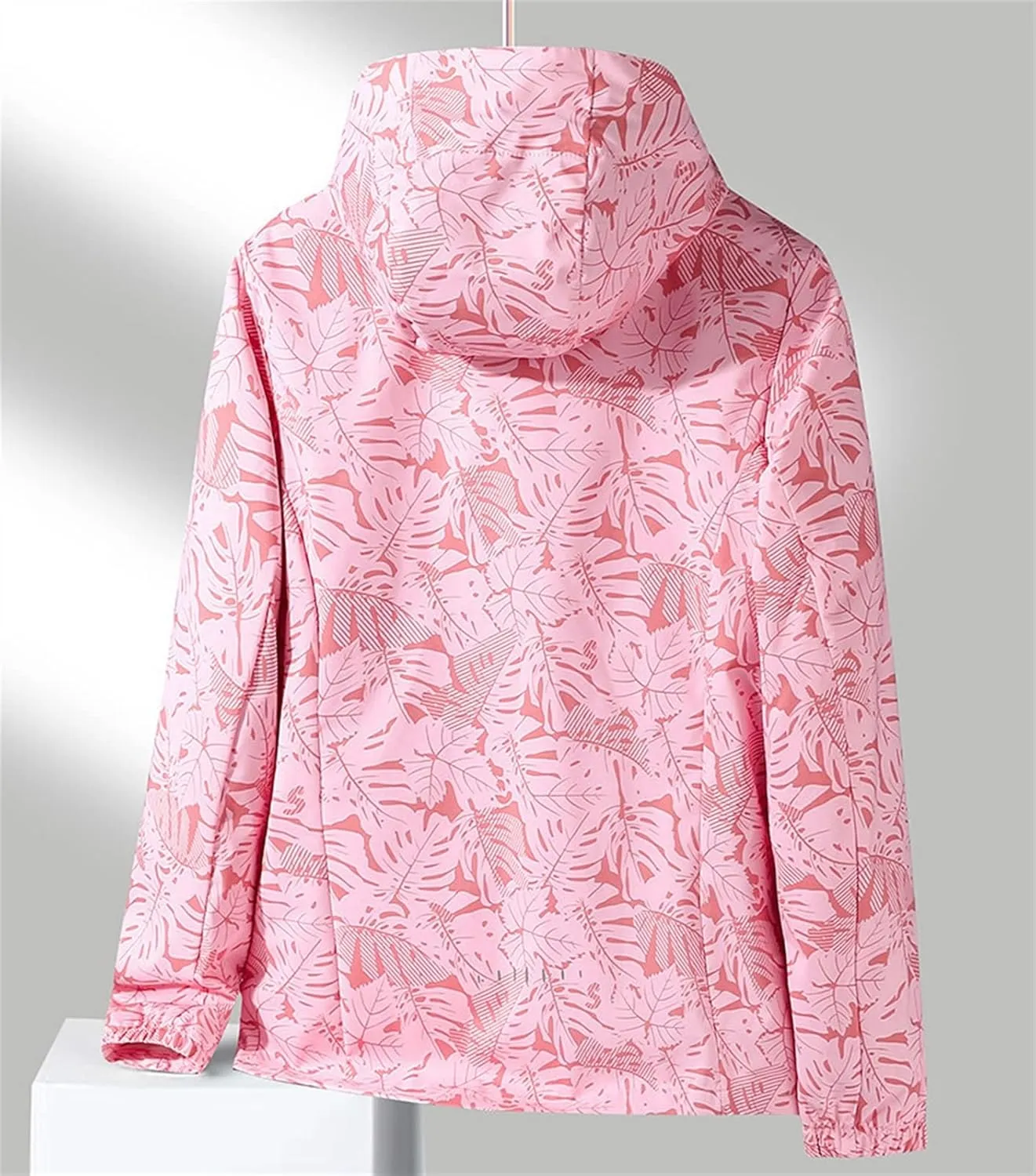 Womens Hooded Rain Jacket Waterproof Raincoat Lightweight Trench Outdoor Windbreaker for Hiking Travel
