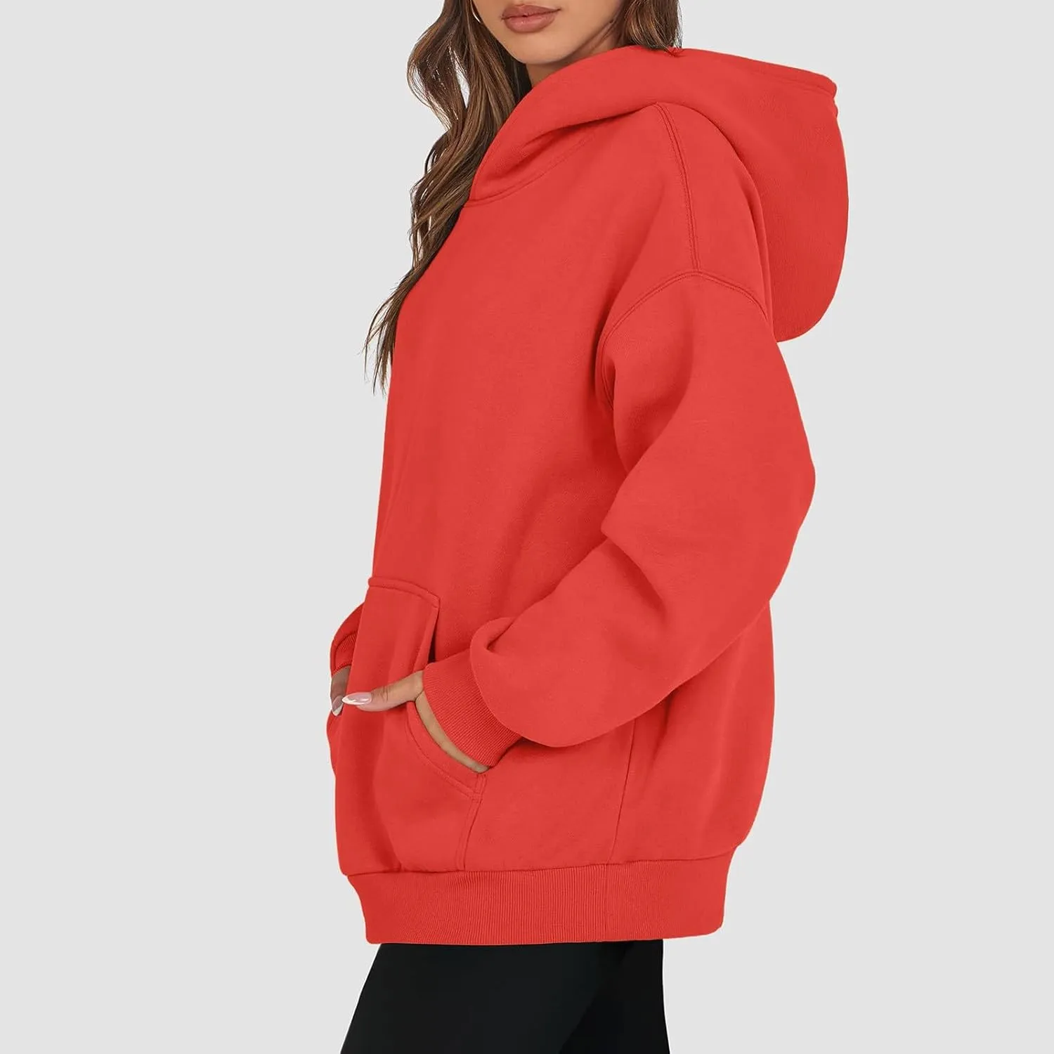 Womens Hoodies Pullover Trendy Y2k Cute Oversized Sweatshirt Fleece Lined Long Sleeve Fall Sweatshirts with Pockets