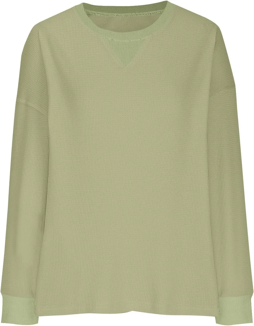 Womens Long Sleeve Crewneck Sweatshirt Trendy 2024 Casual Waffle Knit Pullover Tops Oversized Fall Sweatshirts