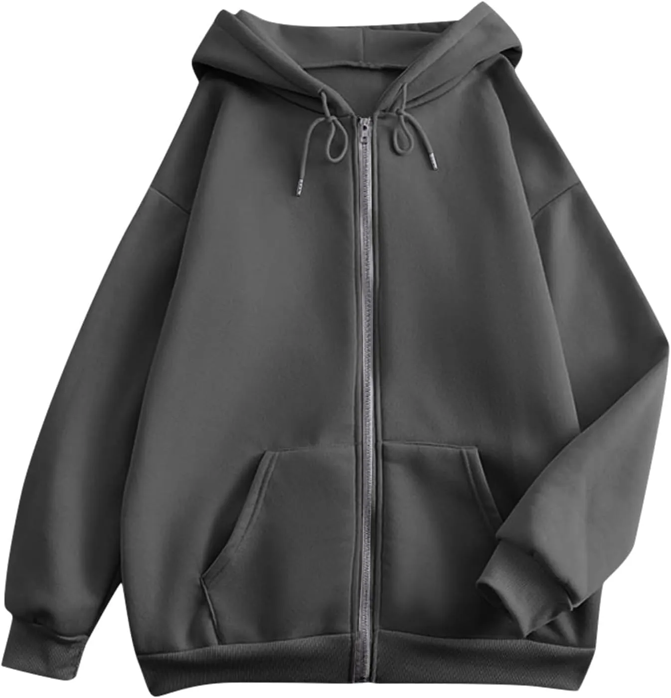 Womens Long Sleeve Oversized Zip Up Hoodies Sweatshirts Y2K Jacket Pockets Patchwork Design T-Shirt Hoodie for Women