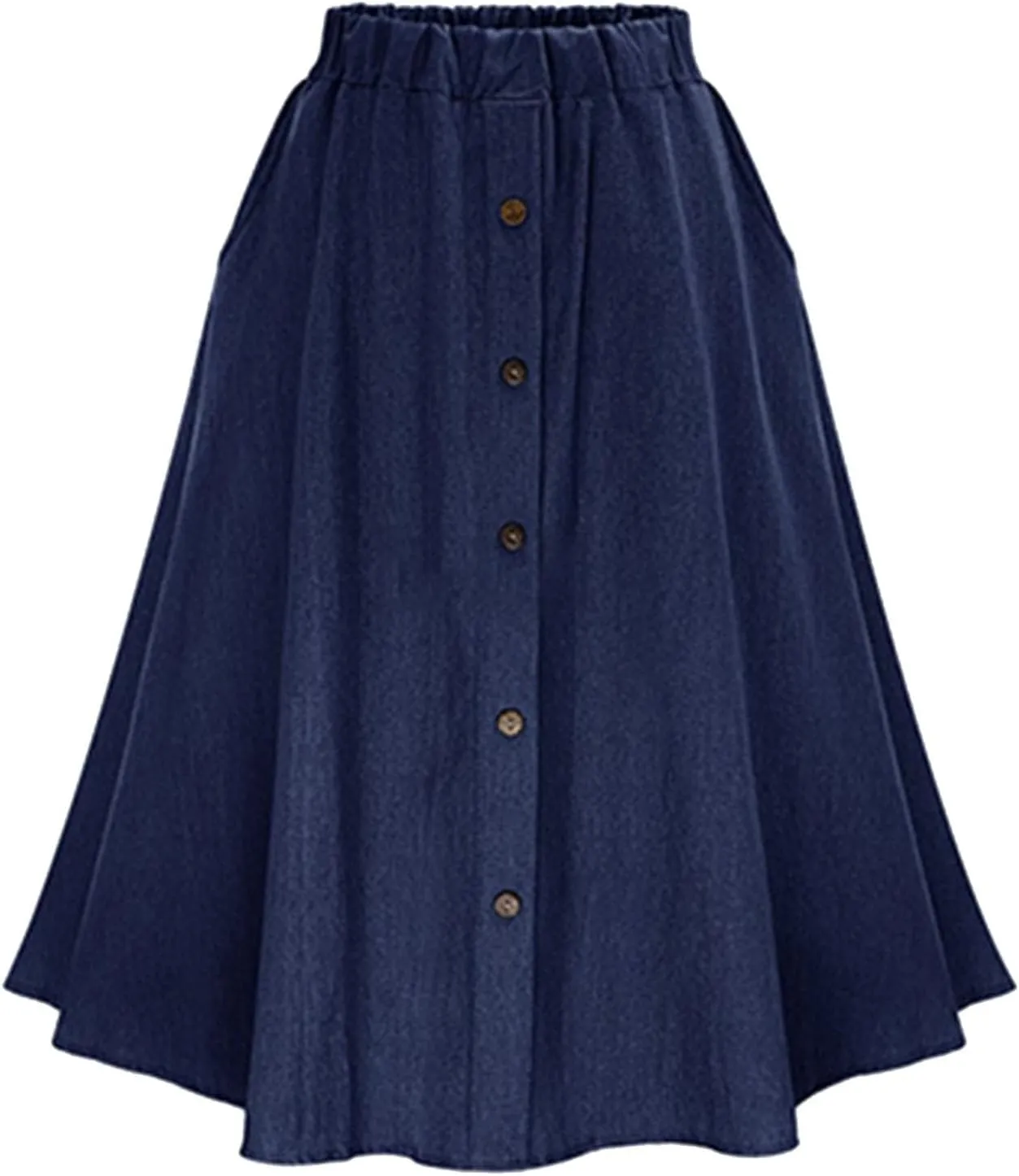 Women's Plus Size Denim Skirt Casual High Waisted A Line Midi with Elastic Waist for School Leather Pencil Skirts