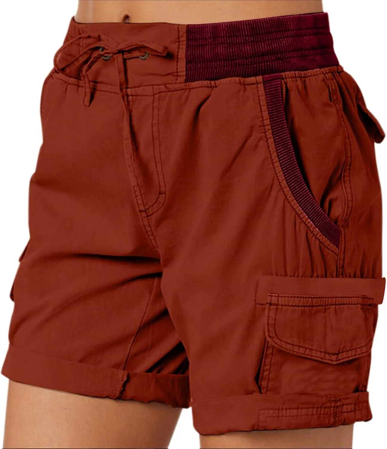 Womens Shorts Summer Cargo Shorts for Women 2024 Elastic Waist Loose Casual SweatShorts Pockets Straight Lightweight Shorts