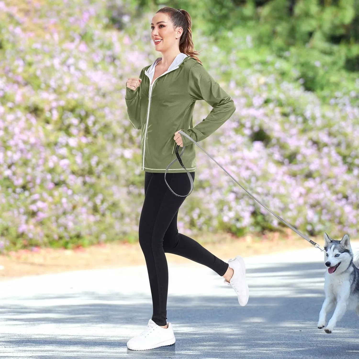 Womens Sun Protection Shirts Strong Red Women's Hoodie Zip Front Rash Guard Sun Shirts for Women Long Sleeve Uv Protection