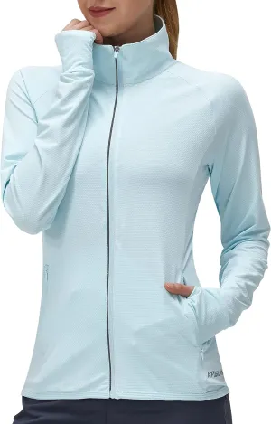 Women's UPF 50  UV Sun Protection Clothing Long Sleeve Athletic Hiking Shirts Lightweight SPF Zip Up Outdoor Jacket