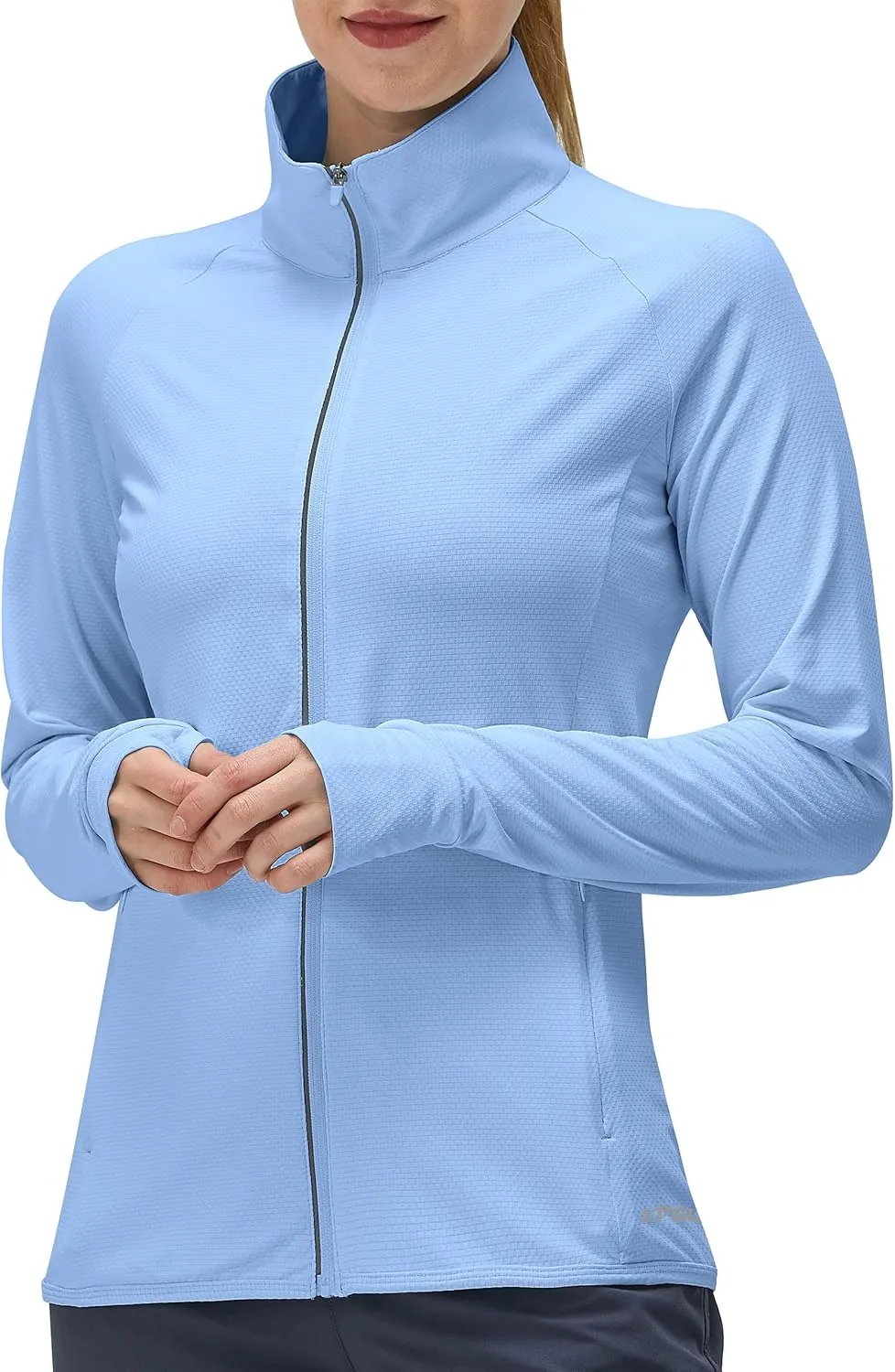 Women's UPF 50  UV Sun Protection Clothing Long Sleeve Athletic Hiking Shirts Lightweight SPF Zip Up Outdoor Jacket