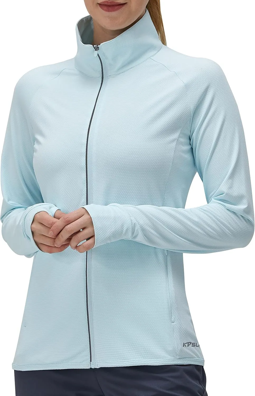 Women's UPF 50  UV Sun Protection Clothing Long Sleeve Athletic Hiking Shirts Lightweight SPF Zip Up Outdoor Jacket