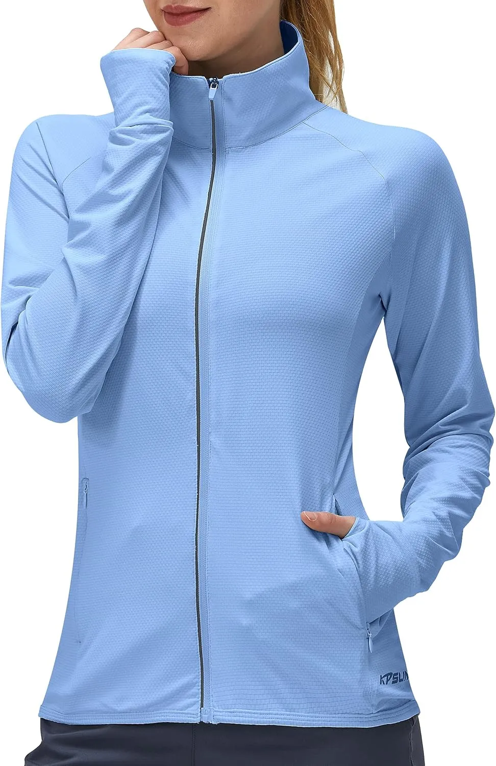 Women's UPF 50  UV Sun Protection Clothing Long Sleeve Athletic Hiking Shirts Lightweight SPF Zip Up Outdoor Jacket