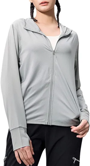 Women's UPF 50  UV Sun Protection Clothing Zip Up Lightweight Hoodie Hiking Sun Shirt