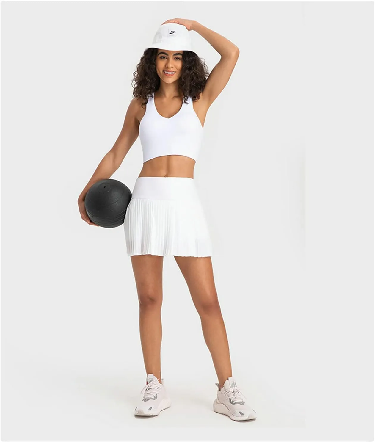 XNYAMA Pleated Tennis Skirt for Women with Pockets Shorts High Waisted Lightweight Athletic Golf Skorts Skirts