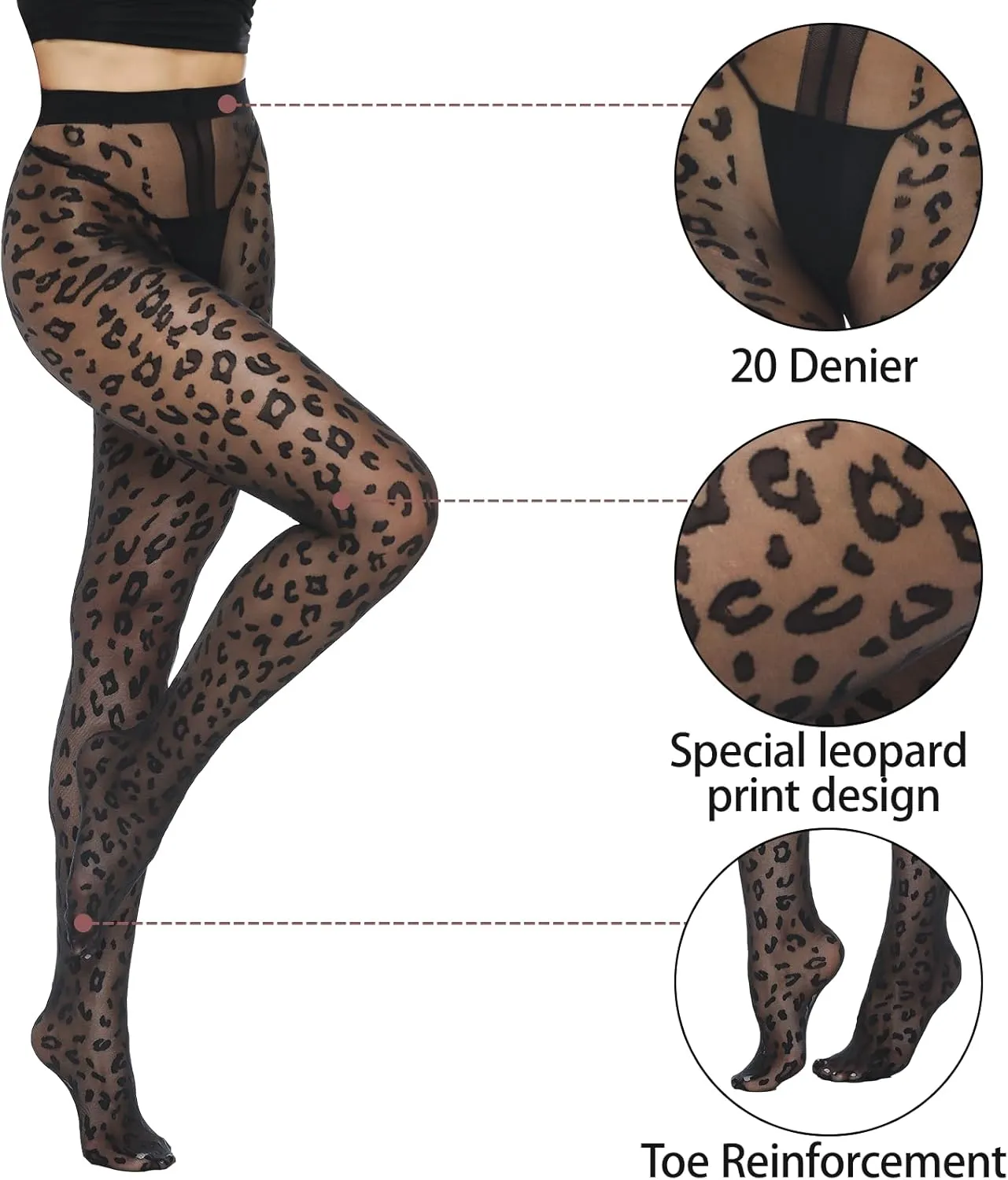 Yilanmy Patterned Tights for Women sheer black tights High Waist Pantyhose